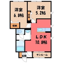 宇都宮駅 バス4分  平松西下車：停歩5分 1階の物件間取画像